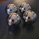 4 boutons boule laiton chromé 30mm