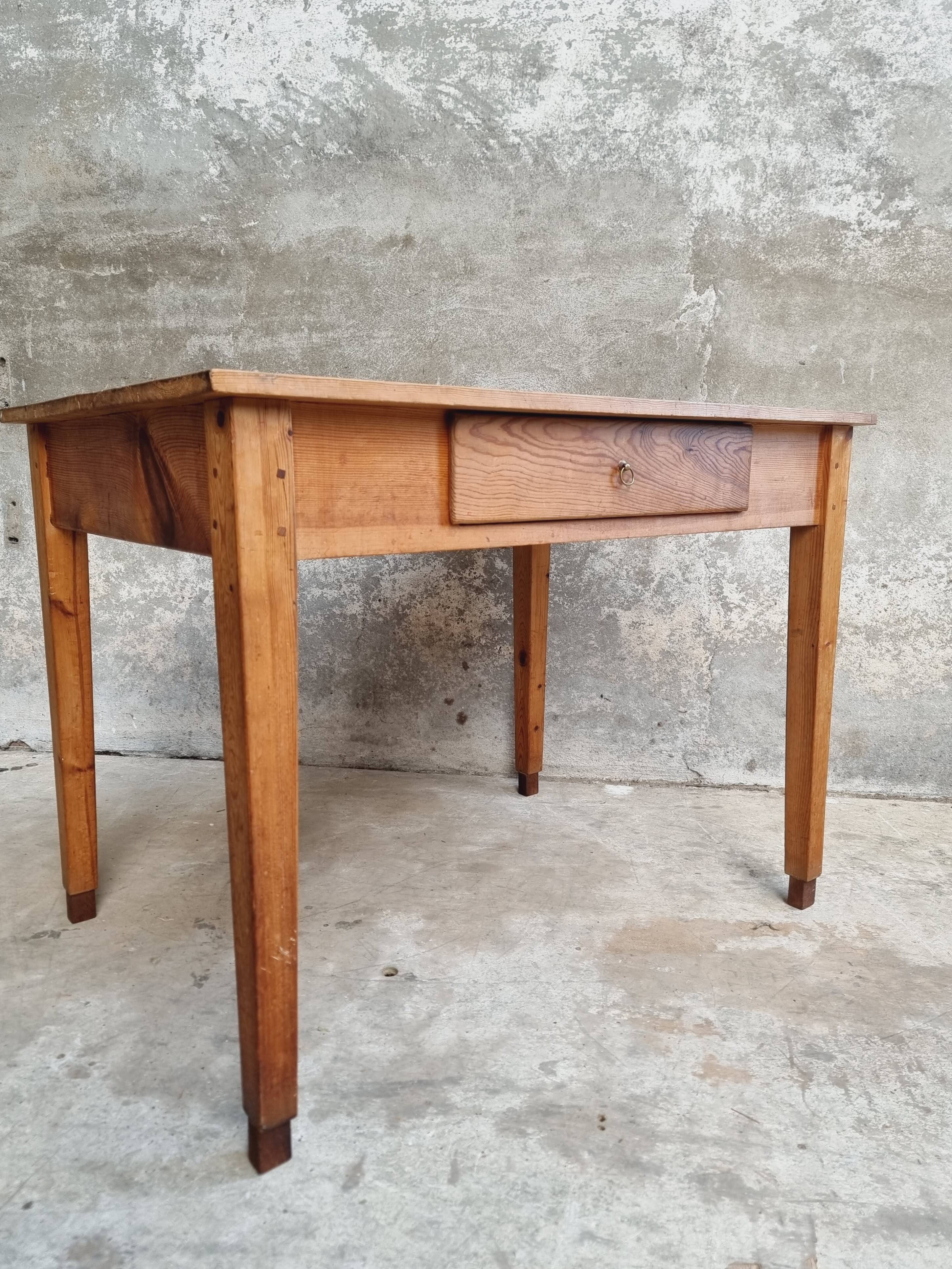 Old table desk kitchen table pine wood
