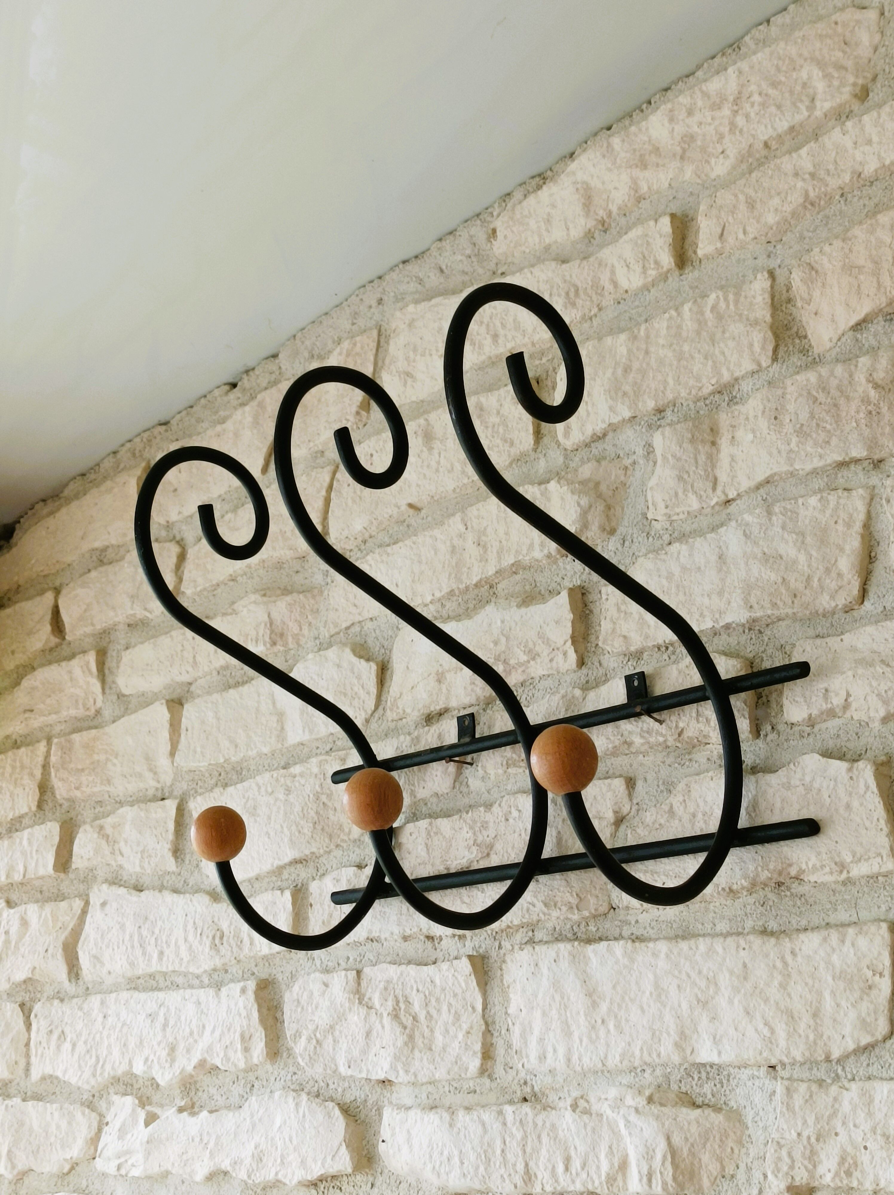 Coat rack/wrought iron hat holder
