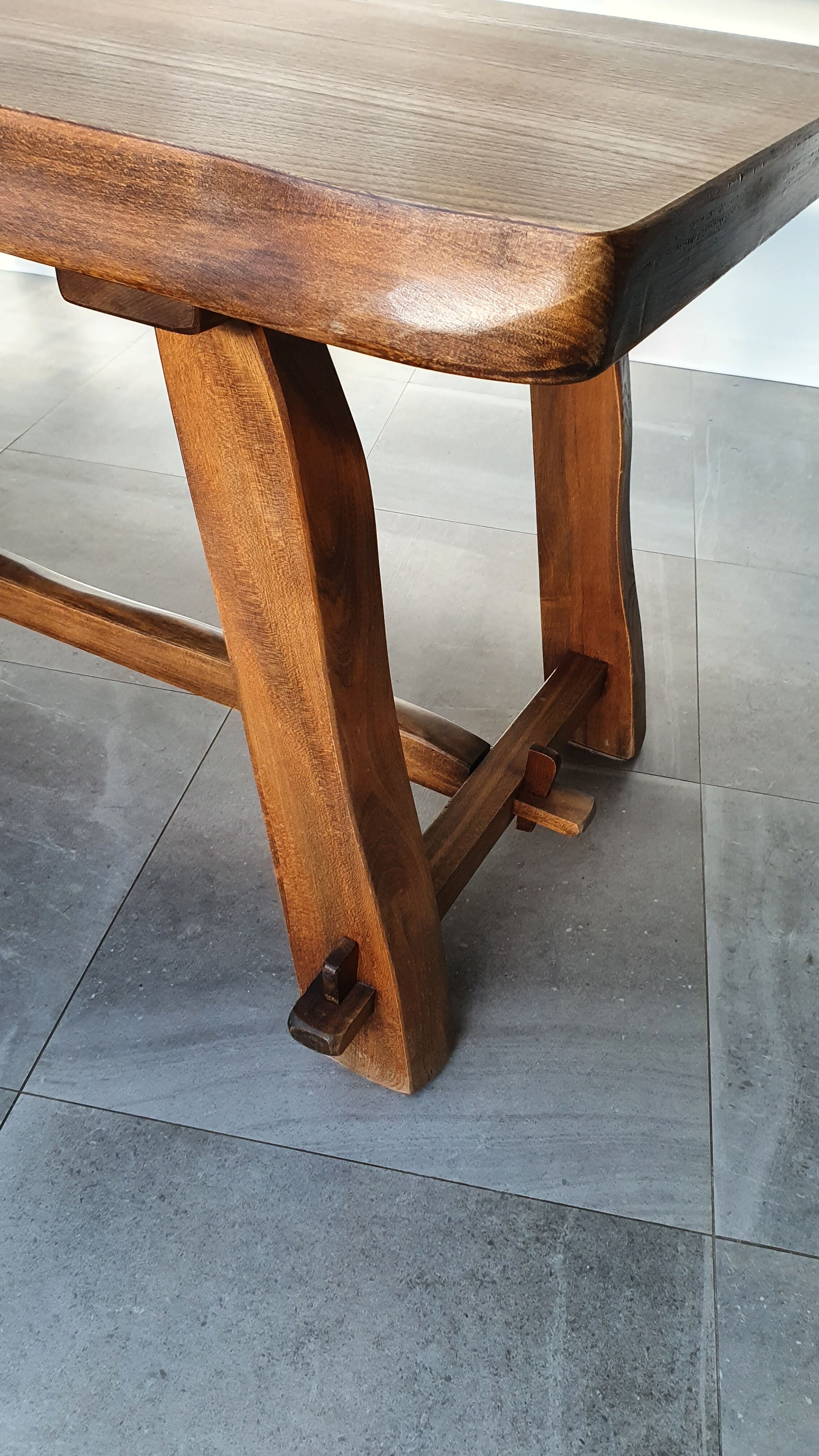 Brutalist elm farm table 60s