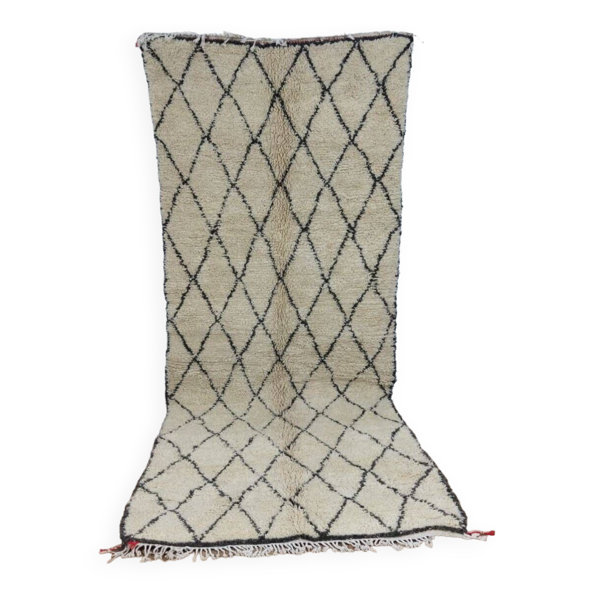 Handmade wool Berber rug 295 x 117 cm