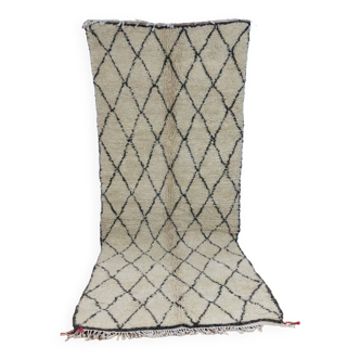 Handmade wool Berber rug 295 x 117 cm