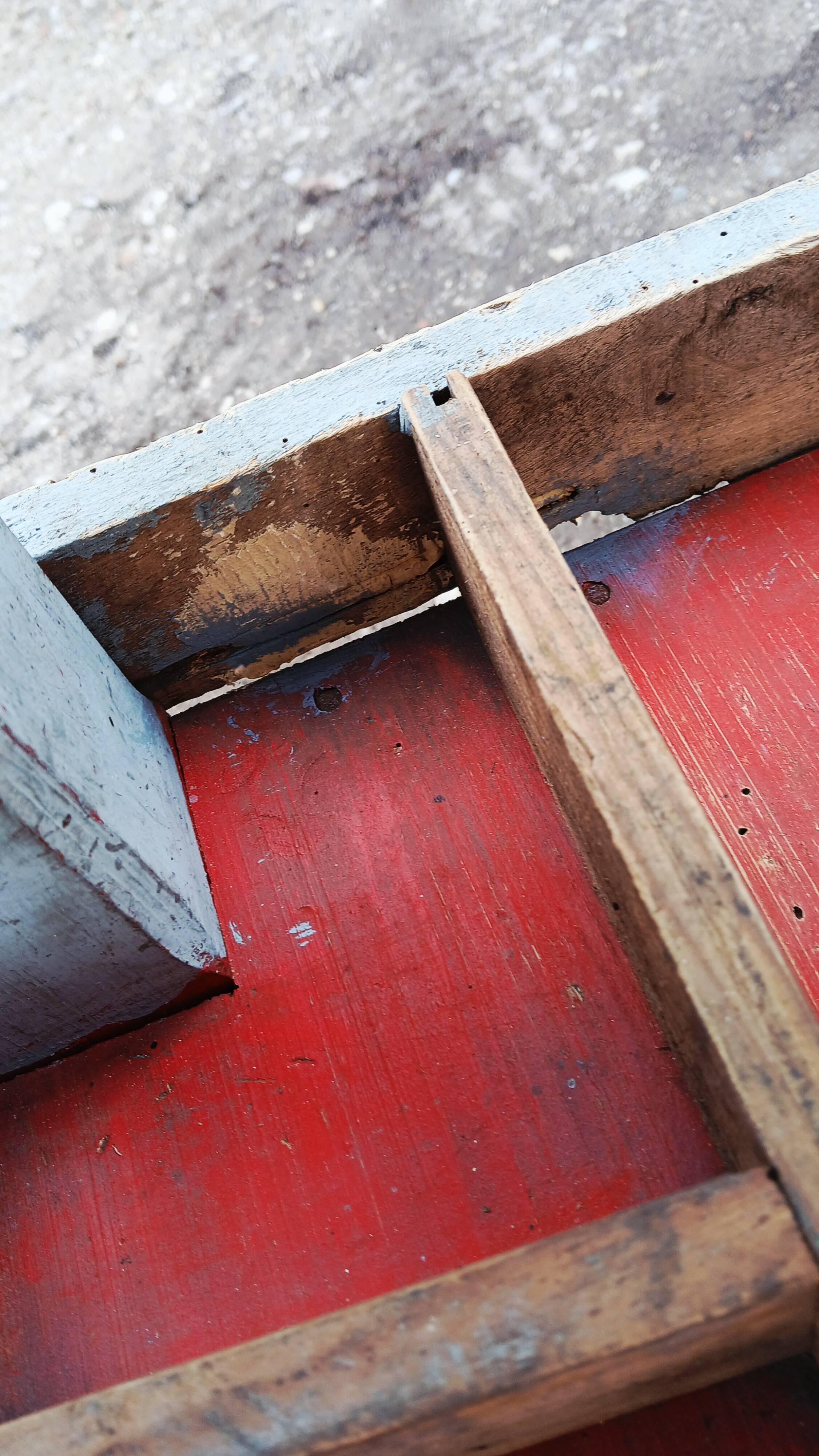 Small old garage workbench
