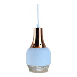 Vintage space age copper and opaline hanging lamp