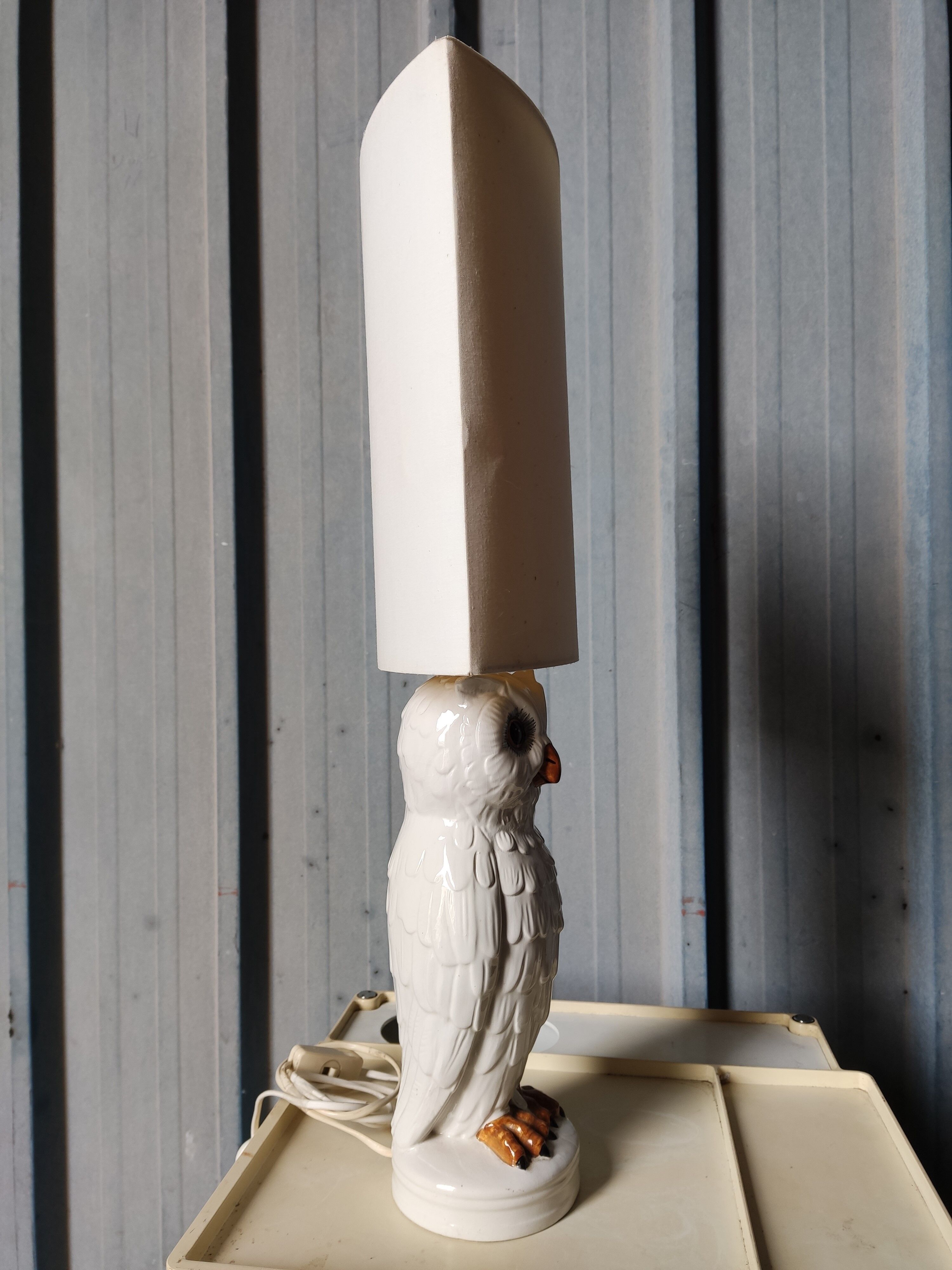 Lampe chouette en céramique de la maison Chaumette