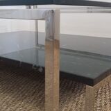 Coffee table marble chrome and glass 80