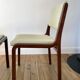 Pair of wooden armchairs and green and ecru fabrics 70s