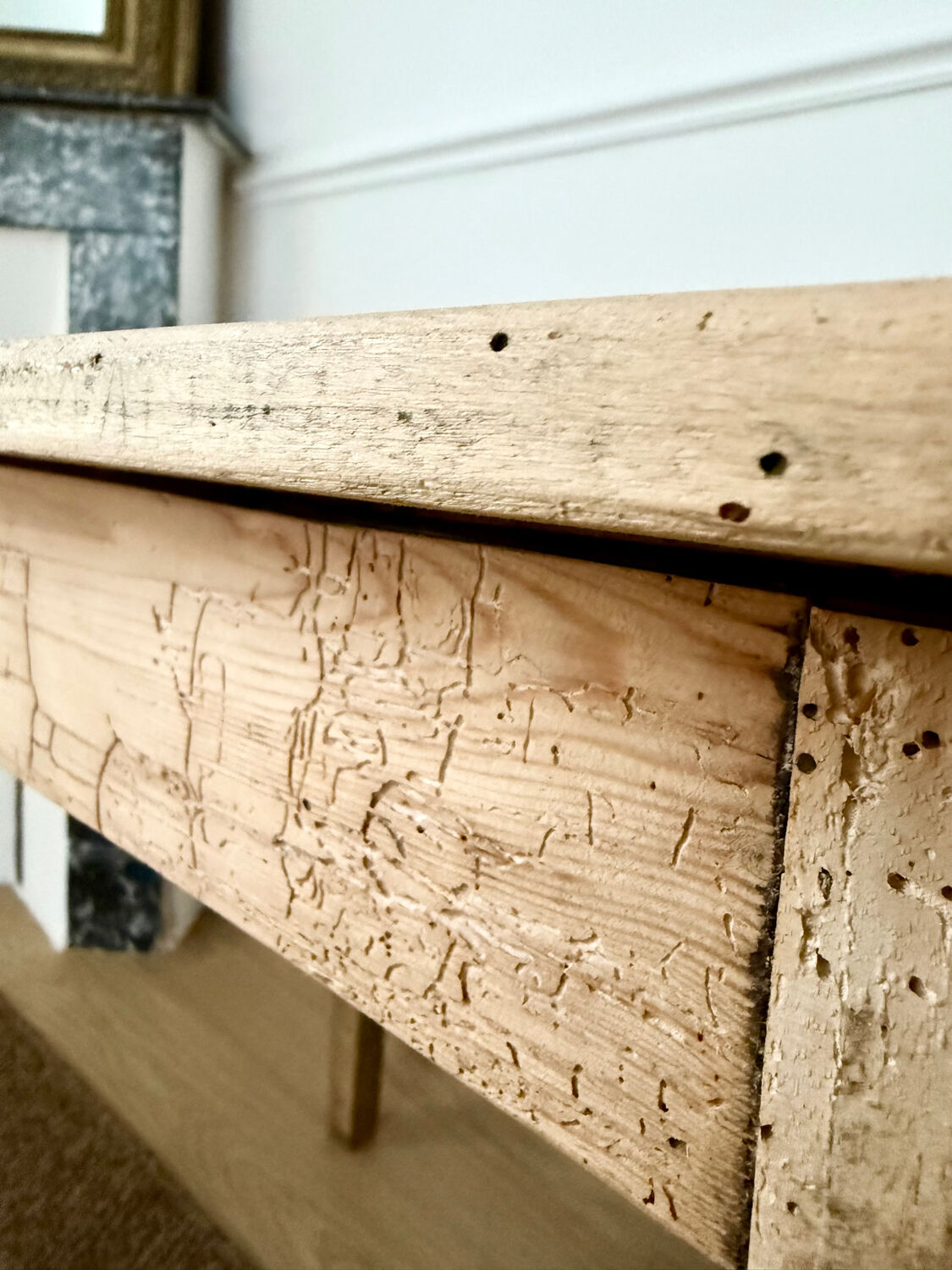 Renovated wooden side table or small desk