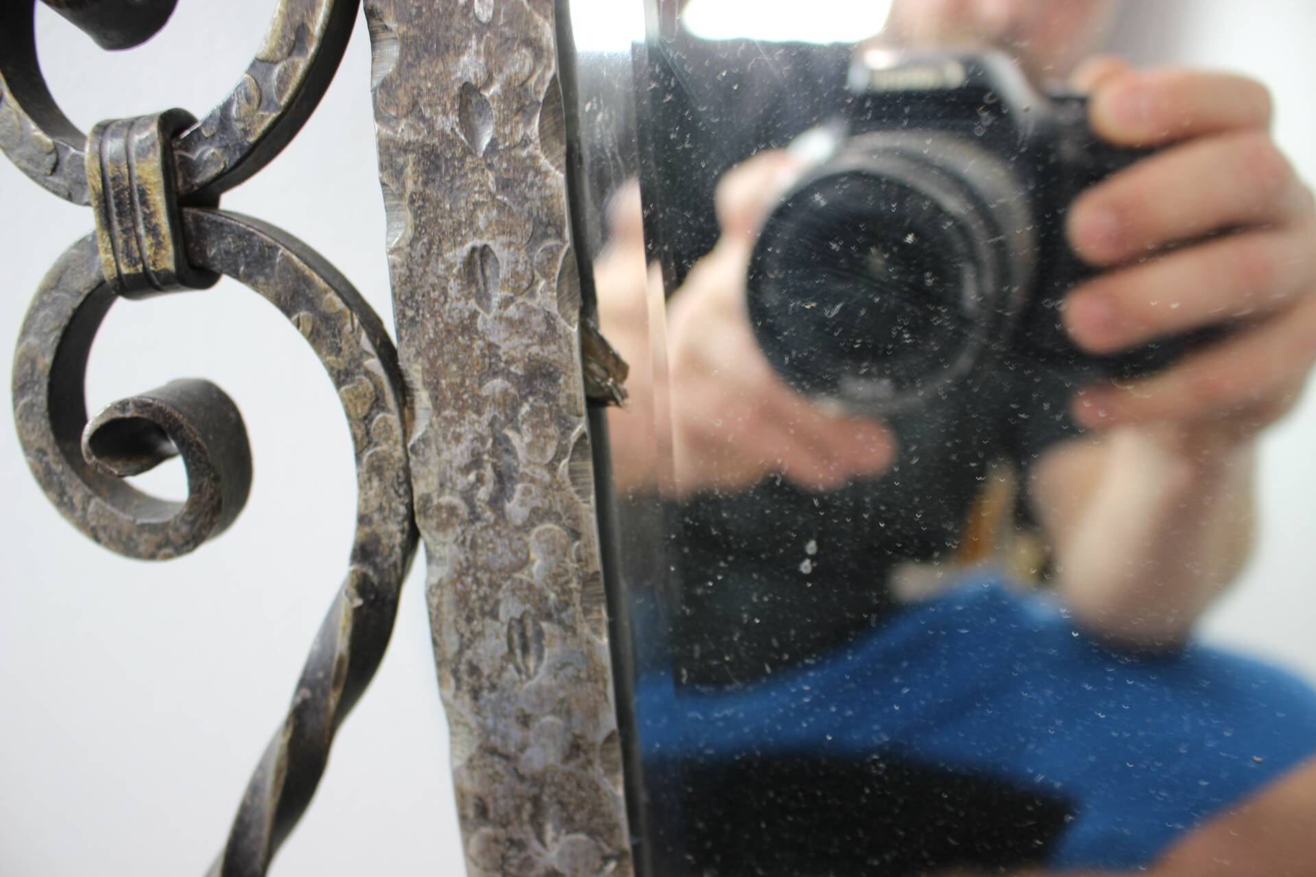 Ornamental wrought iron mirror MOKO Prague, Czechoslovakia, mid-20th century