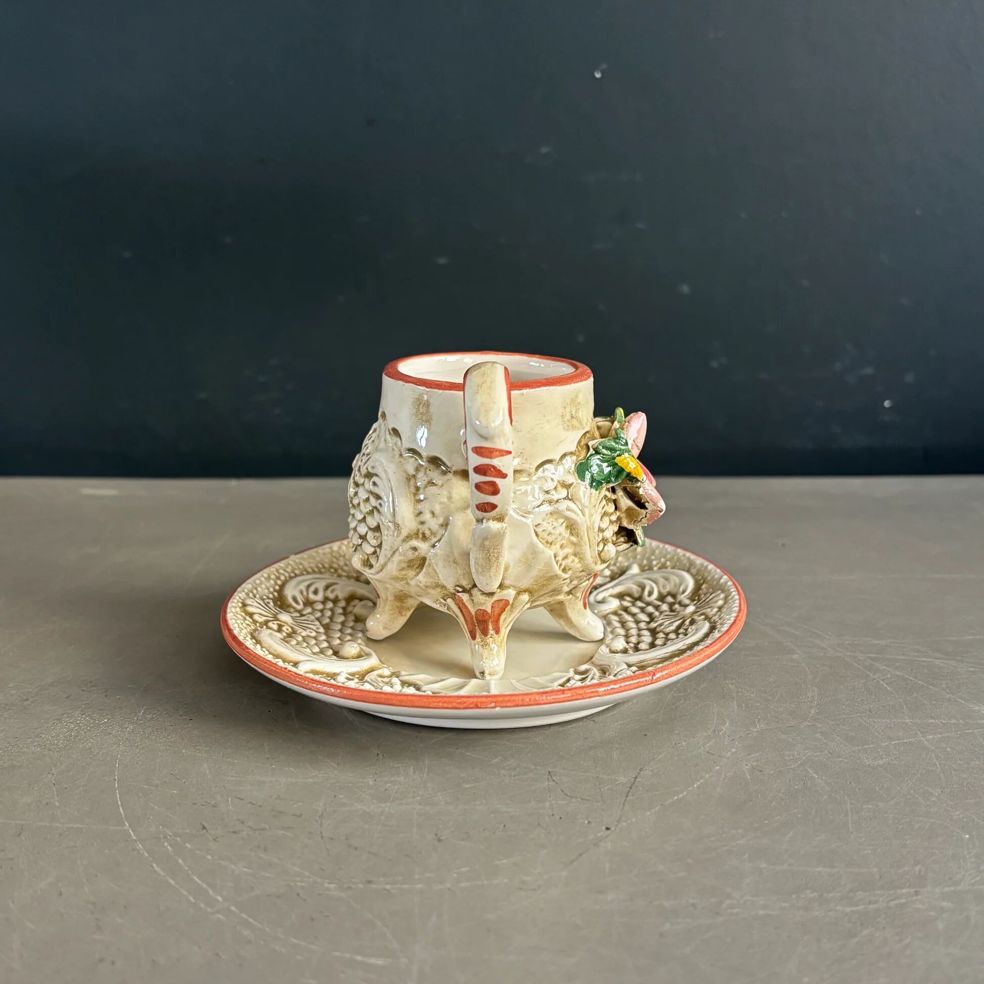 Coffee cup with saucer from Capodimonte, Italy, 1950s.