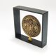 Iron and brass medal Carl Aubock bookends mid-century, Austria, 1970s