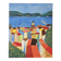 Oil painting - Colourful view of the rooftops of the village of Saint-Tropez