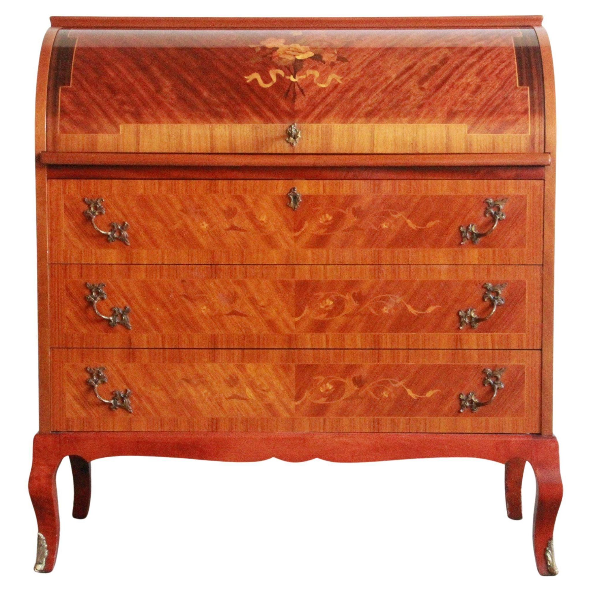 Secrétaire danois Edmund Jørgensen, milieu du 20e siècle, bureau cylindrique.