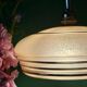 Suspension vintage lampshade in frosted yellow and gold glass