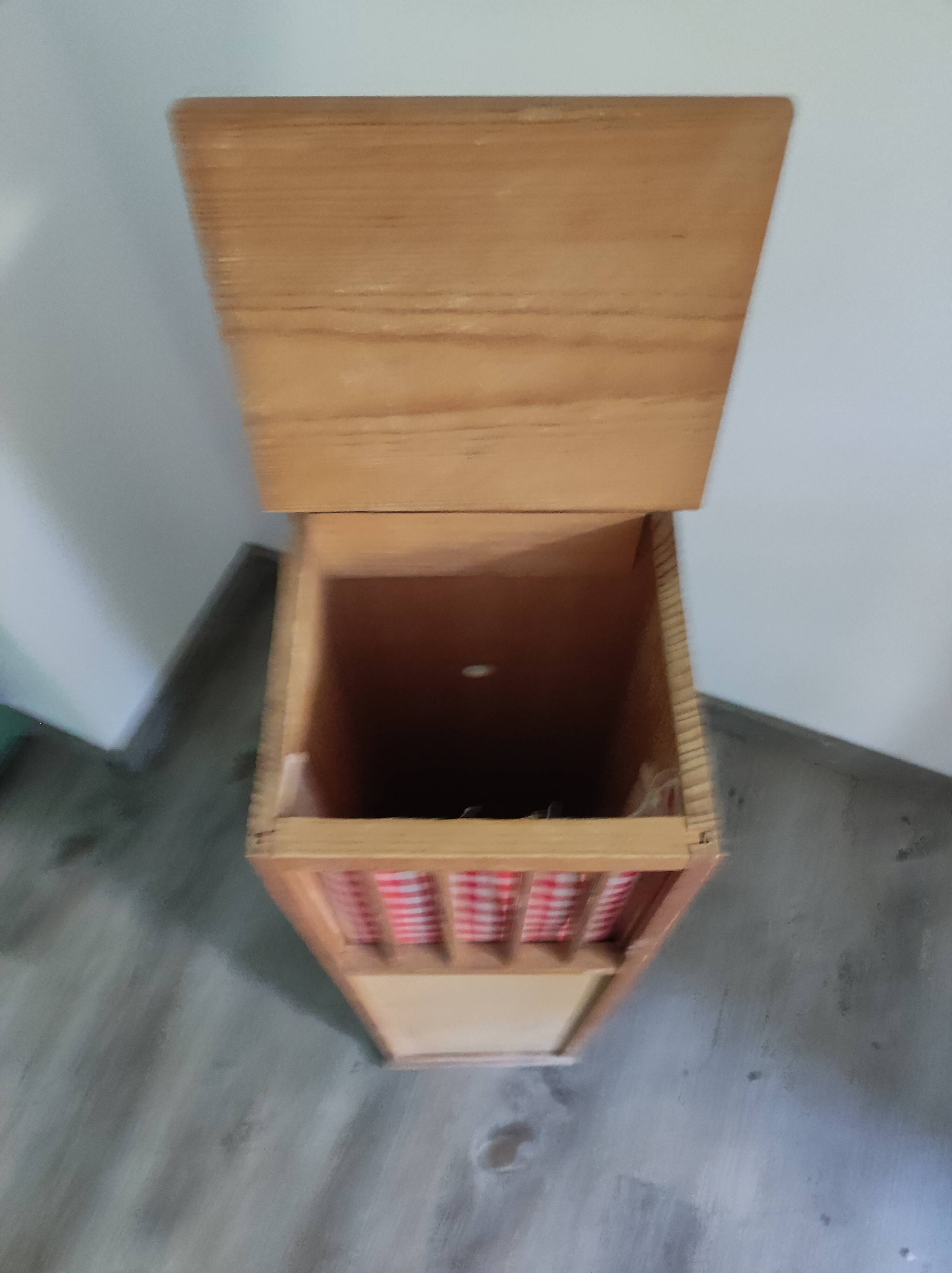 Vintage wood bread hutch