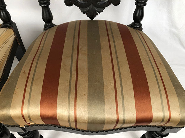 Set of two nanny chairs, blackened wood, Napoleon III