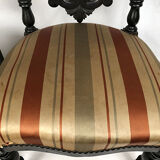 Set of two nanny chairs, blackened wood, Napoleon III