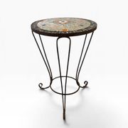 Vintage metal side table/plant table with mosaic.