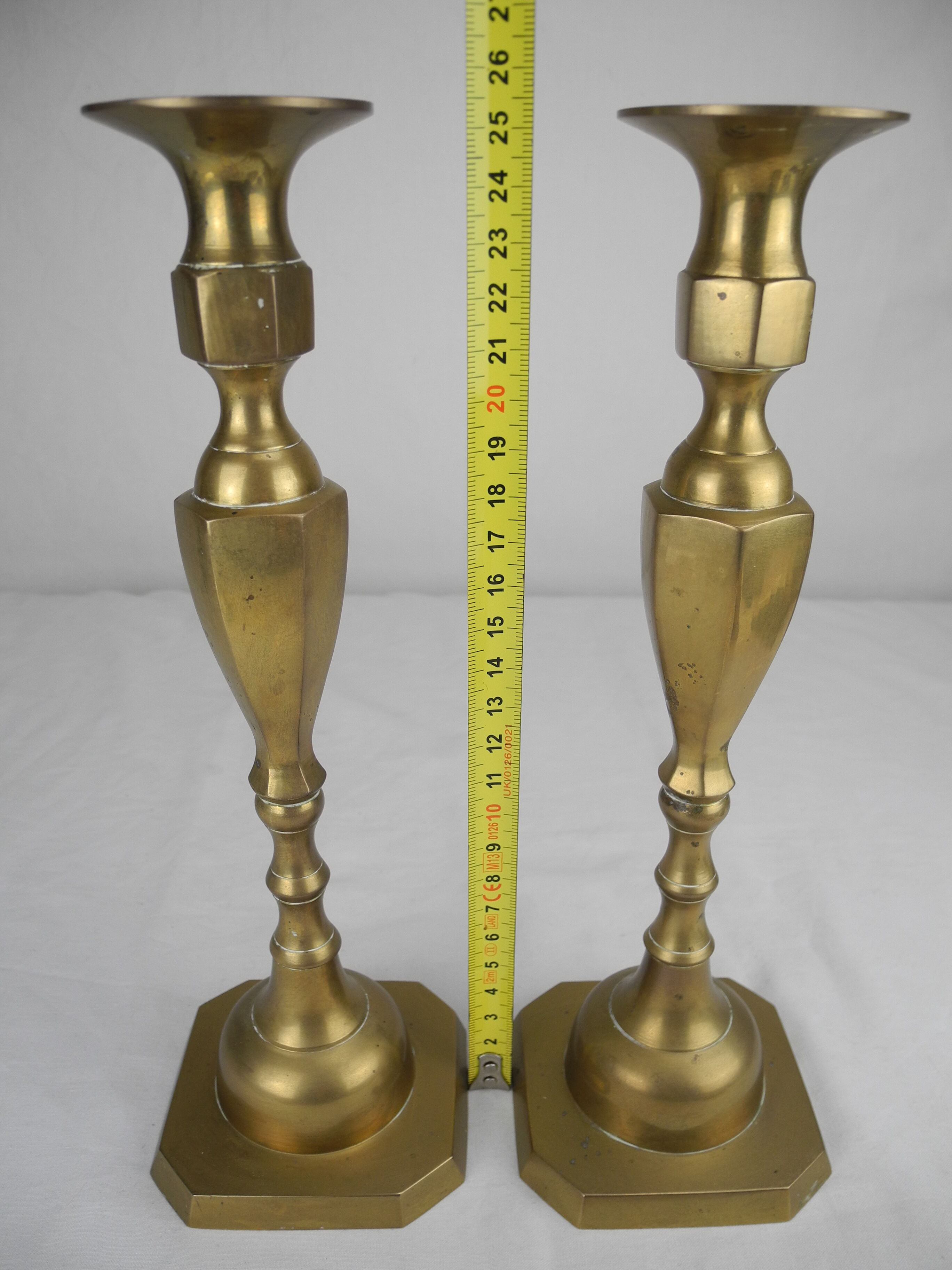 Pair candlesticks brass