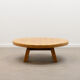 French oak brutalist artisan coffee table, 70s