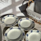 Set four hollow plates mismatched porcelain butterflies and bunches of grapes lot F