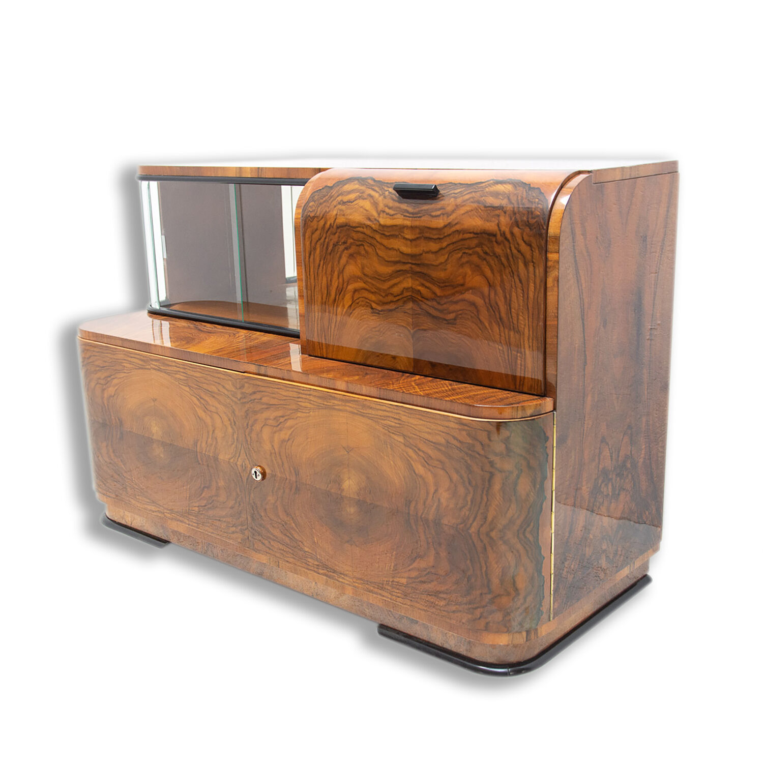 Art deco bar cabinet attribute to jindřich halabala, 1930s