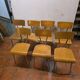 7 vintage school chairs in chrome metal from the 1970s