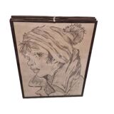 3 French Drawings Of Children, Mid 20th Century