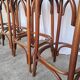 Set of 6 Vintage Bentwood Bar Stool Set: Brown Leather Seat, Nailhead Trim