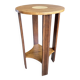 Oak guéridon D40cm, restored, moulded legs.