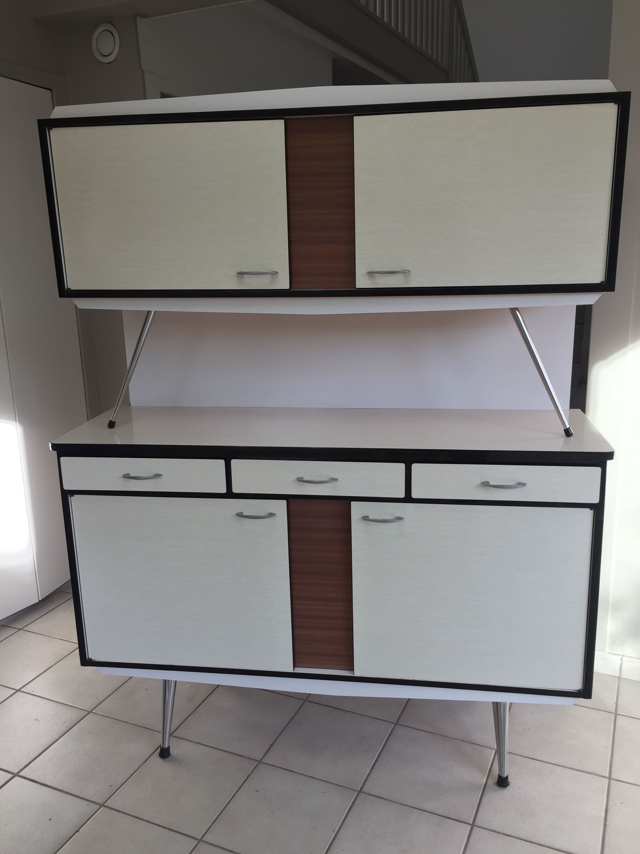 Formica vintage buffet feet compass