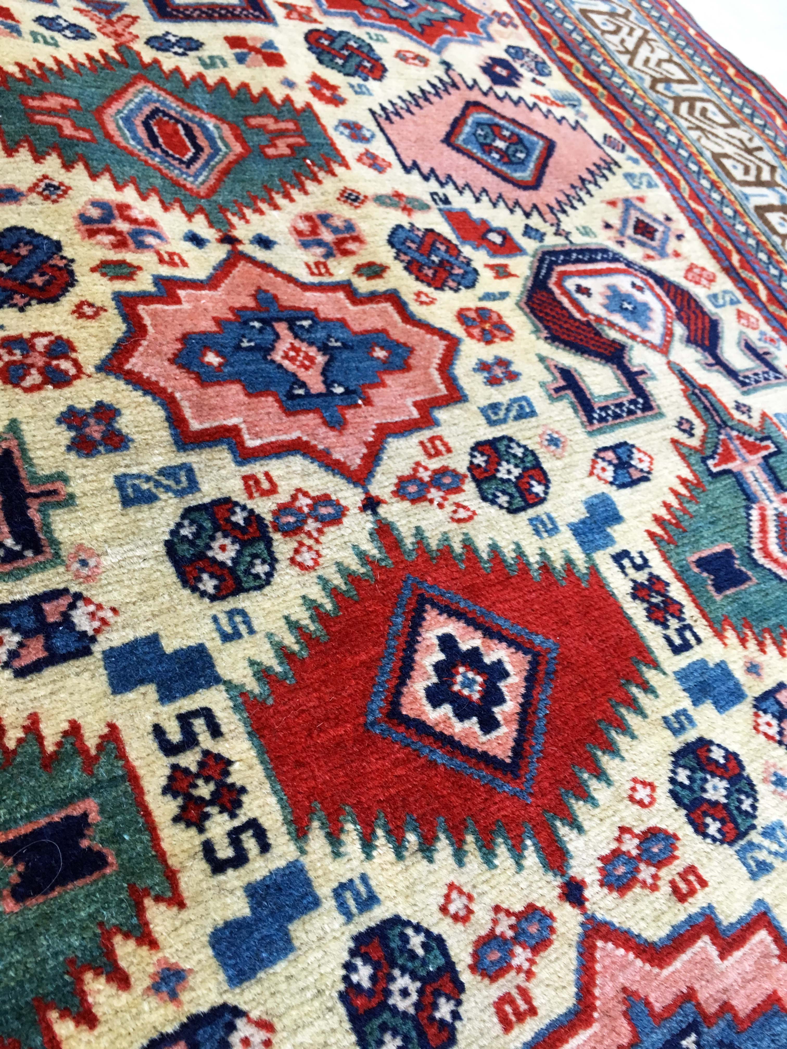 Hand made oriental rug: former Shirvan Perepedil 180 x 110 cm around 1930.