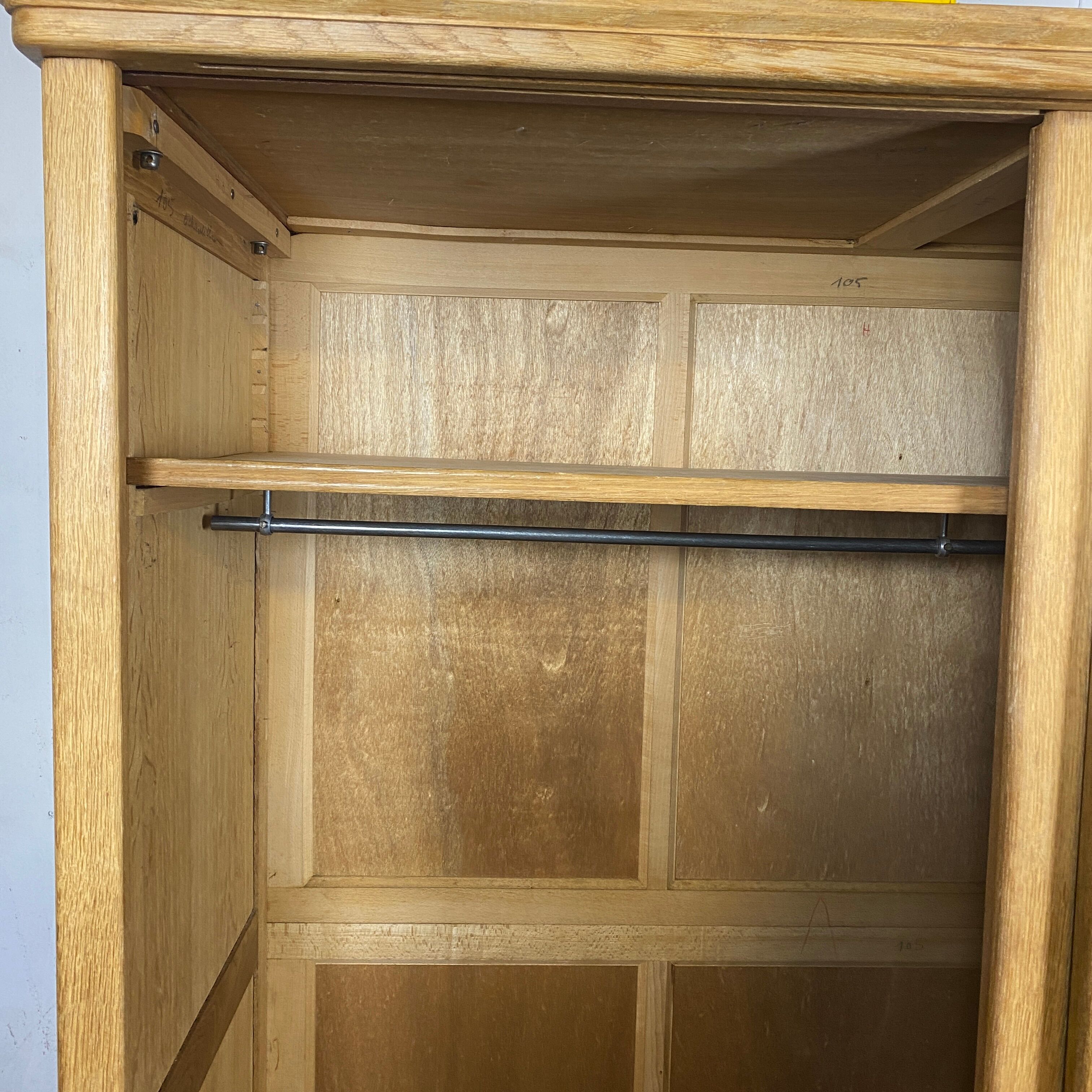 Vintage oak cabinet raw feet compass