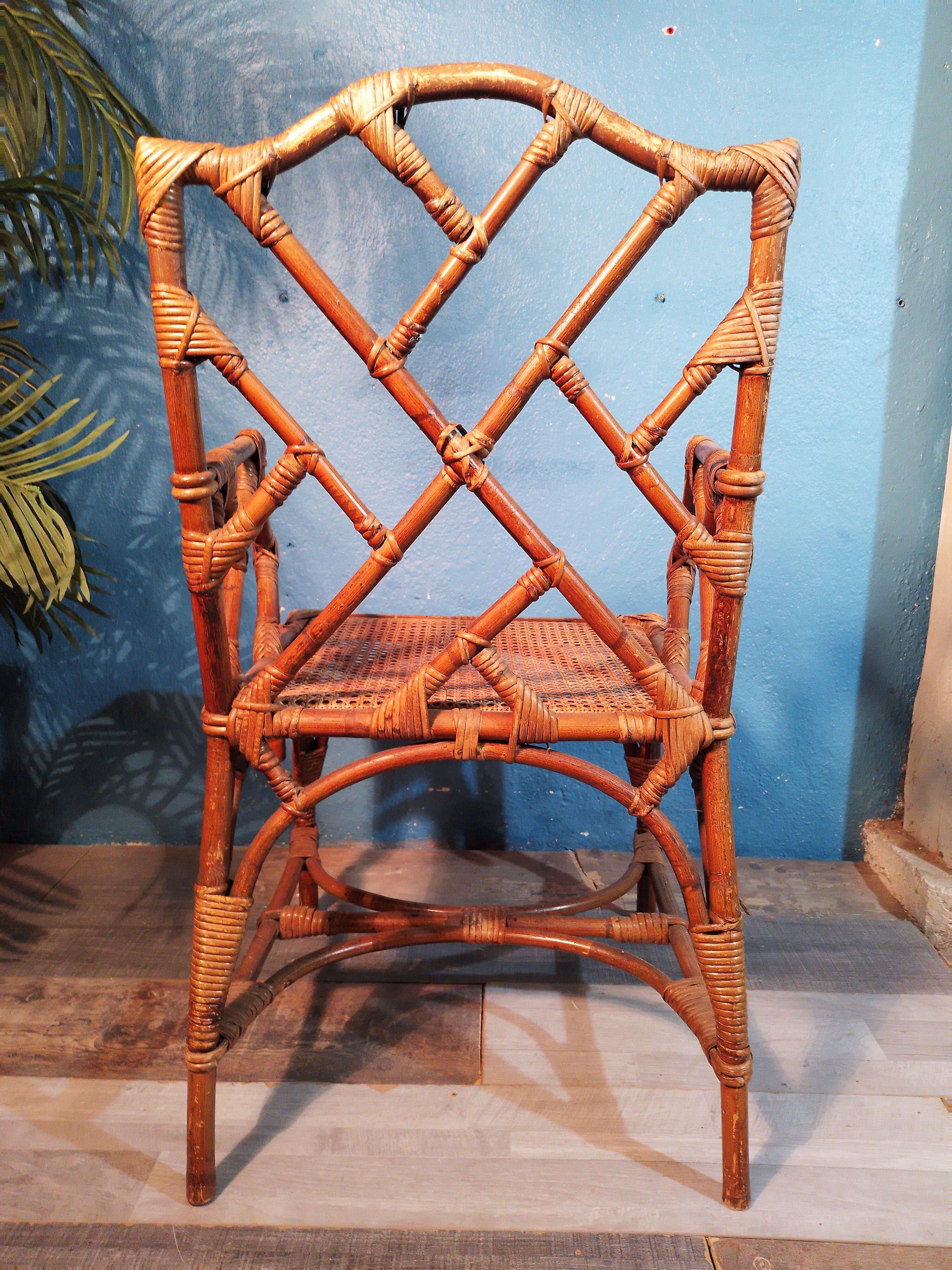 Bamboo armchair & canning 1900s