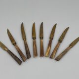 Suite of eight horn knives by stahl bronce xxe