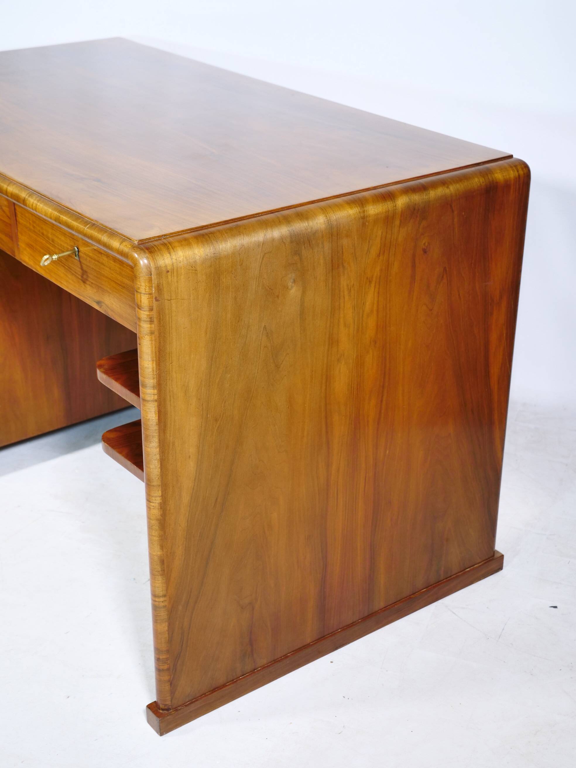 Art Deco Walnut Desk, 1920s