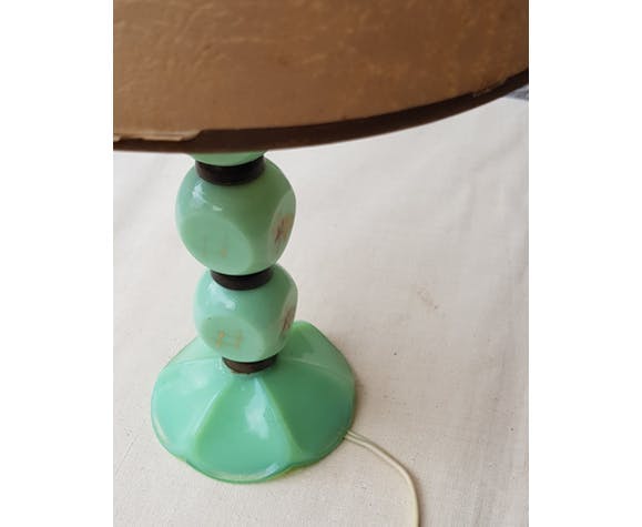 Green opaline bedside lamp