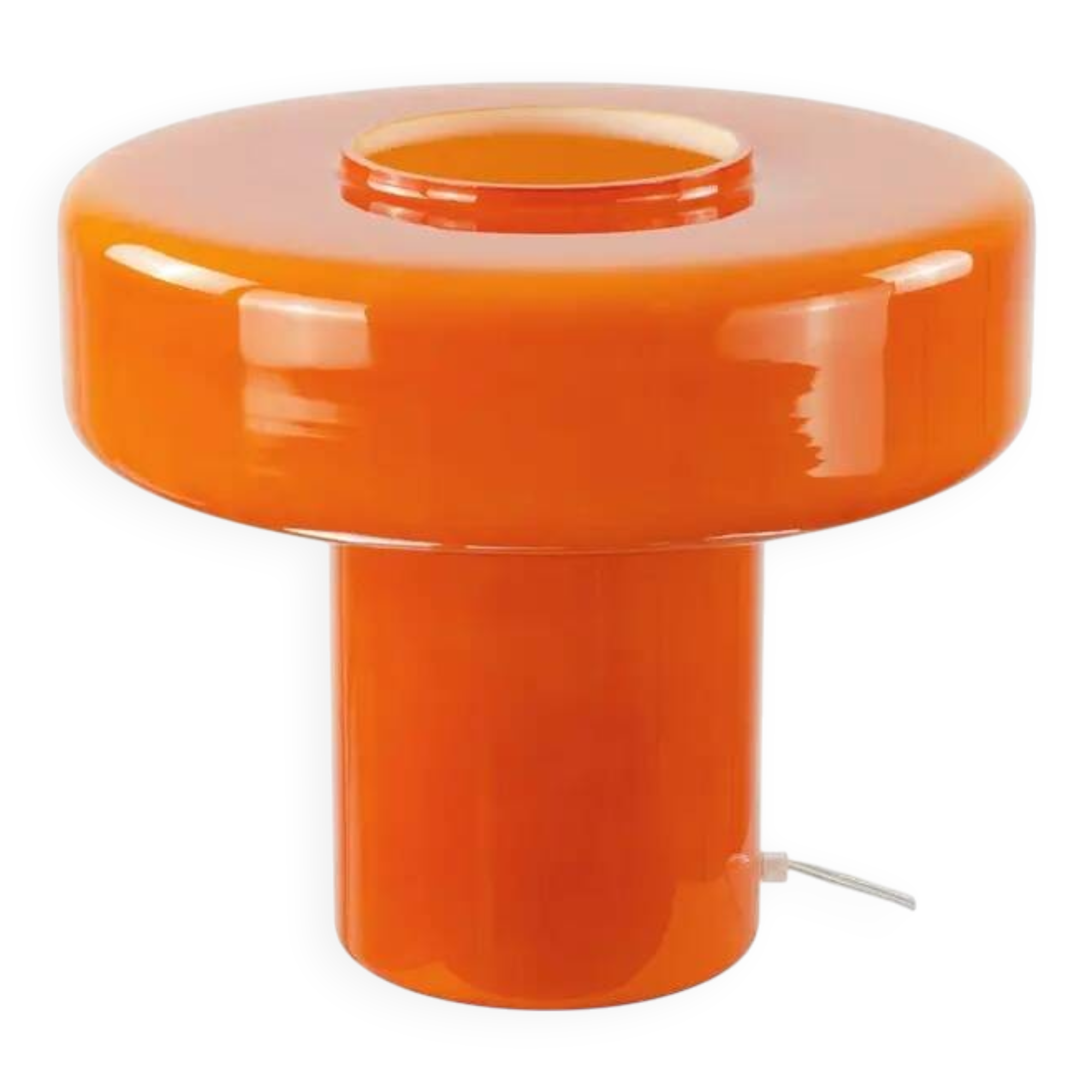 Orange glass table lamp in retro style