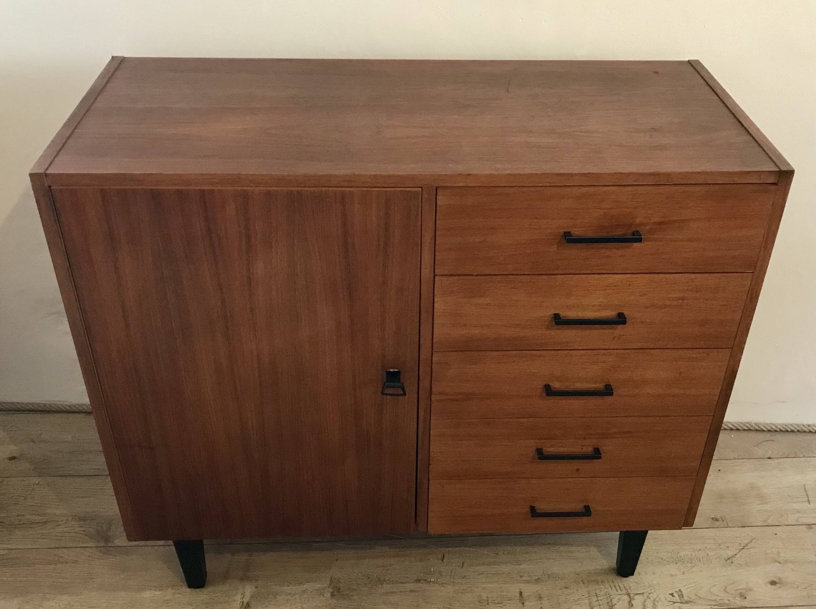 Vintage storage unit 1 door 5 drawers
