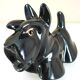 Salt and pepper shakers, glazed ceramic, Scottish terrier dog, signed
