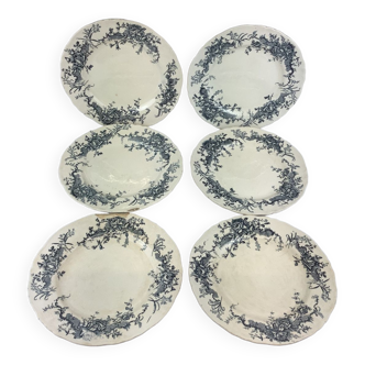 4 Assiettes plates Longchamp Terre de fer