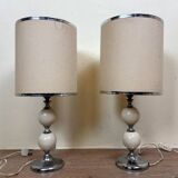 Paire de Lampes à poser CHEVRON vintage 1970