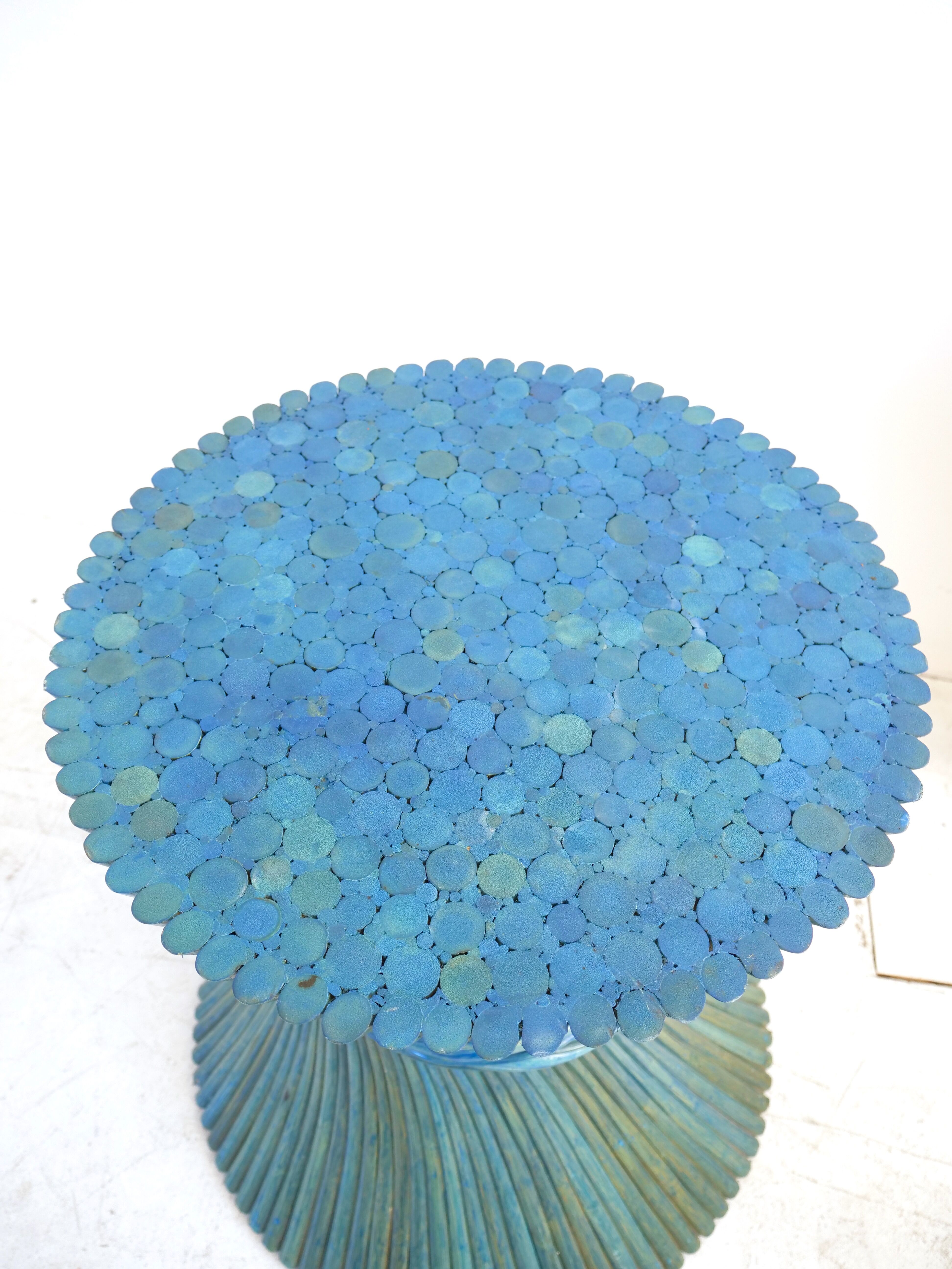 Table bamboo Mc Guire blue lazure