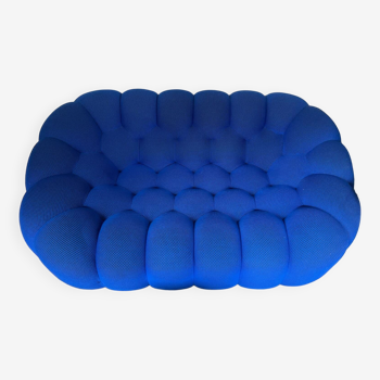 Canapé 3-4 places Bubble bleu Cobalt Roche Bobois neuf + pouf assorti