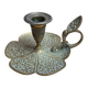Antique brass candlestick La Ménagère Paris – floral decoration