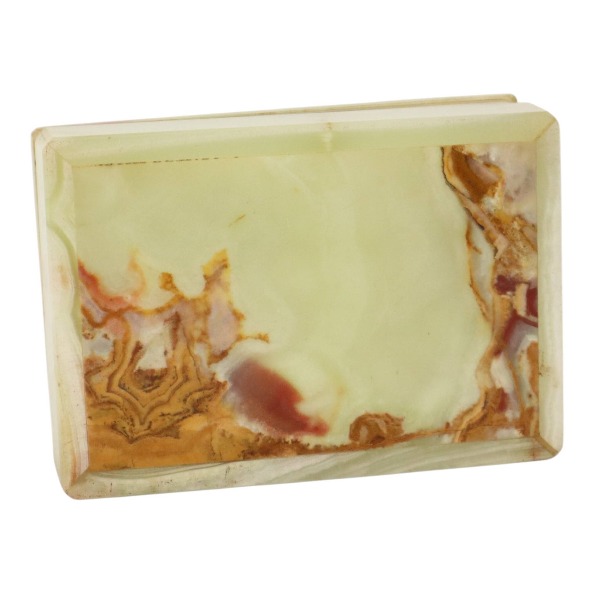 Vintage Italian Smoker's Box Jewelry Box Onyx Natural Stone