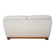 Beige leather sofa with solid wood frame