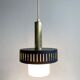 Suspension in opaline, brass and metal, circa 1960