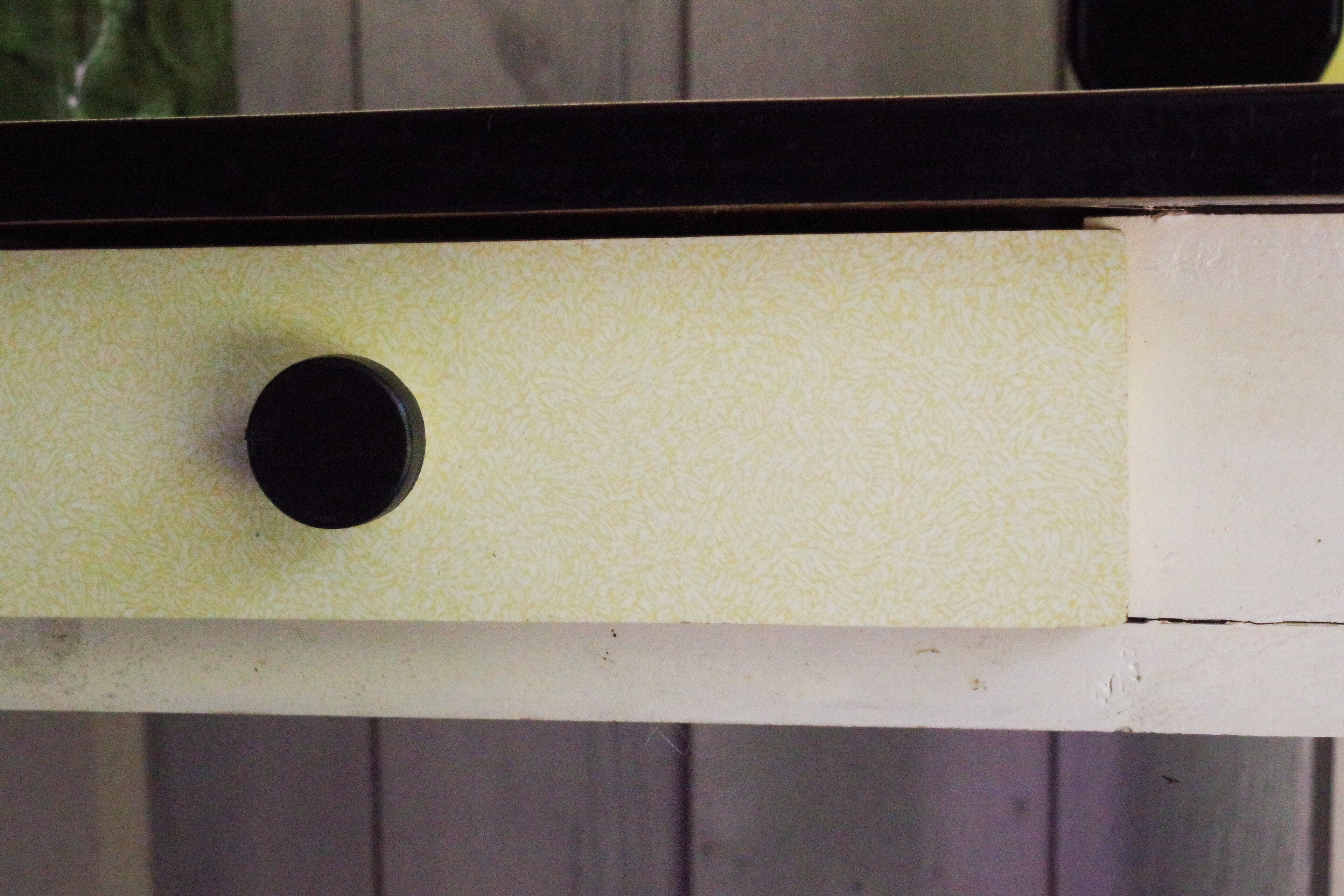 White table tray and drawer formica 50s