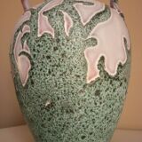 Large vase in glazed ceramic and "fat lava", signed Bruno Dose, design from the 50s/60s